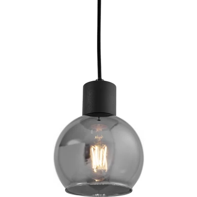Afbeelding van QAZQA Art Deco hanglamp zwart met smoke glas Vidro