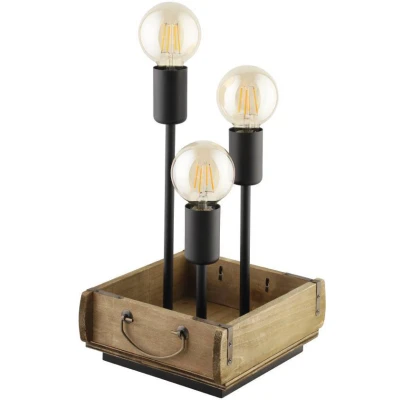 Afbeelding van EGLO TL/3 SCHWARZ/HOLZ VINTAGE &#039;WOOTTON&#039;