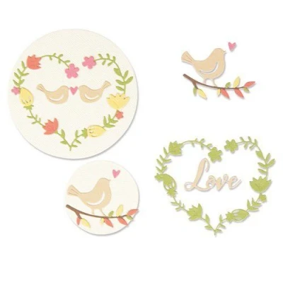 Afbeelding van Sizzix Thinlits Die Set 11PK Mini Love Birds 665484 Lisa Jones (10 21)