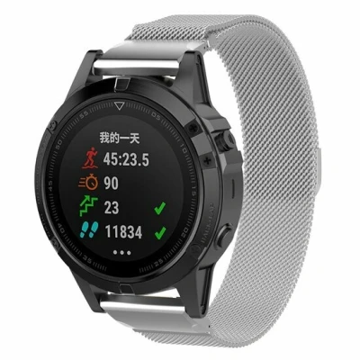 Afbeelding van Milanese bandje Zilver Garmin Fenix 7S / 6S 5S &amp; Instinct 2s