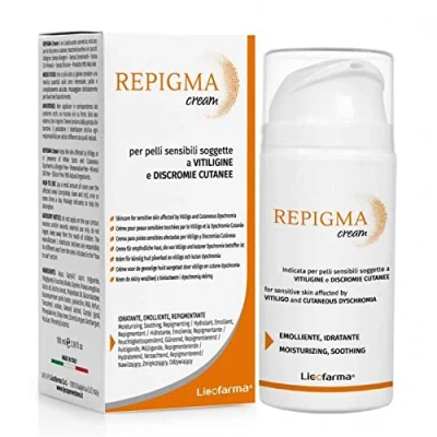 Afbeelding van Repigma Cream 95% natuurlijke ingrediënten, nuttig voor de huid die gevoelig is vitiligo, witte vlekken en huiddischromieën
