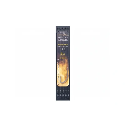 Afbeelding van Drennan Onderlijnen Acolyte Silverfish Barbless (15cm) Maat : Haak 18 0.10mm