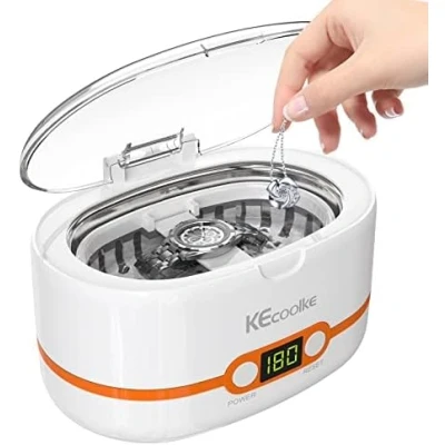 Afbeelding van KECOOLKE Ultrasoon reinigingsapparaat 600 ml Sonic Cleaner met digitale timer voor brillen, ringen, munten, vingerringen, zilver, kunstgebitten