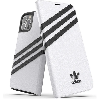 Afbeelding van adidas Booklet Case PU kunstleer logo hoesje voor iPhone 12 en Pro wit