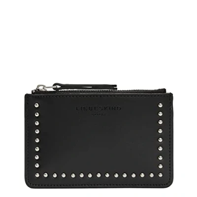 Afbeelding van Liebeskind Berlin PB STUD ANI Star portemonnee, zwart, maat XL, 8,5 x 13,5 0,3 cm, extra klein (h b d) cm zwart.