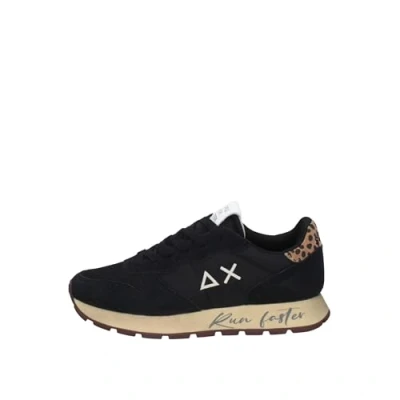 Afbeelding van Sun68 Sneakers laag, Dames, Maat: 37, Zwart Veloursleer
