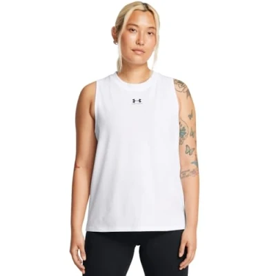 Afbeelding van Under Armour Rival Muscle TANK Top, Dames, Maat: Large, White/black