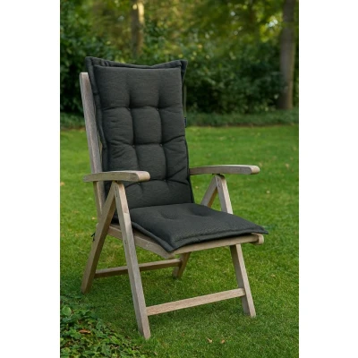 Afbeelding van Madison Tuinstoelkussens hoge rug 50x123 Rib Black