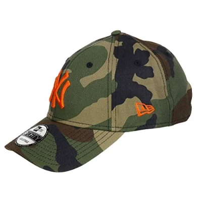 Afbeelding van New Era League Essential Trucker Losdod Cap voor heren, Yankees Camouflage Oranje, One Size