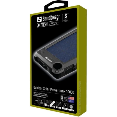 Afbeelding van Sandberg 420 53 outdoor solar powerbank zwart 10000 mAh