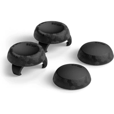 Afbeelding van SCUF duimstokgrepen 4 verpakkingen met 2 bases Tactic Joystick duimgrepen voor Xbox One en Series XS, PS4, PS5, Nintendo Switch Pro Controller Zwart