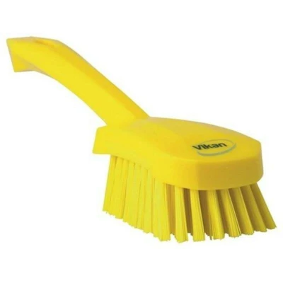 Image de VIKAN 41926 brosse à main, manche court, 270 mm, polyester, dur, jaune 4192/6