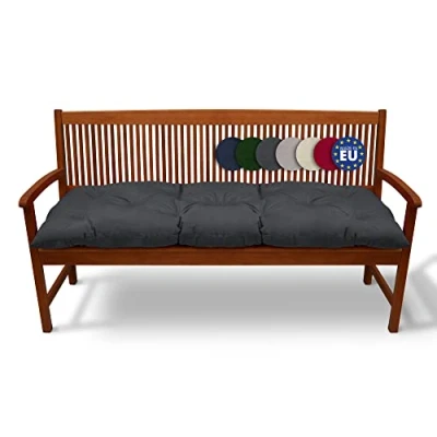 Afbeelding van Beautissu Bankkussen Flair BK Zitkussen Tuinkussen 100x50x8 cm grafiet grijs kussen voor tuinbank