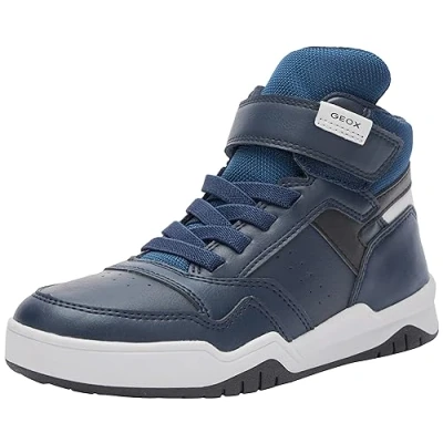 Afbeelding van Geox Perth BOY Sneakers hoog voor kinderen, Maat: 30, Navy/light grey Imitatieleer/ textiel