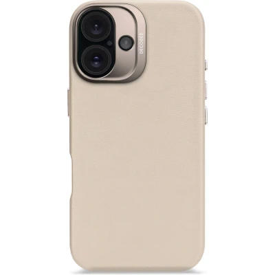 Afbeelding van DECODED Leren Hoesje voor iPhone 16 Gemaakt van Premium ECCO Leer Geschikt MagSafe Clay Beige