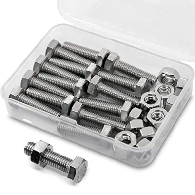 Afbeelding van M8 x 20 mm, 15 stuks zeskantbouten van 304 roestvrij staal, buitenhoek, zeskantschroeven, bouten en moeren set