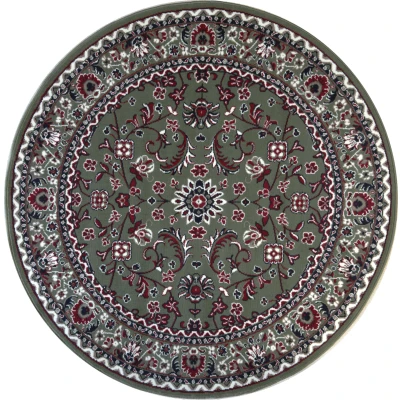 Afbeelding van Nain Klassiek Laagpolig Oosters Vintage Vloerkleed Tapijt Groen 240 cm Rond Polypropyleen Tapijtenloods