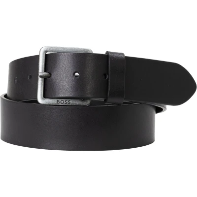 Afbeelding van HUGO BOSS heren Jeeko riem van leer in de kleur Zwart, maat: 85 cm