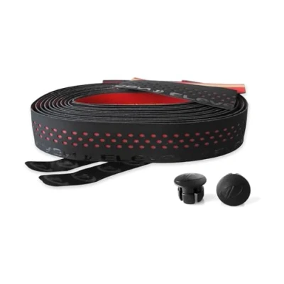 Afbeelding van Bikeribbon Stuurlint PU Color Perf Zwart Rood