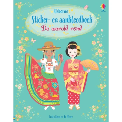 Afbeelding van Uitgeverij usborne sticker en aankleedboekje de wereld rond