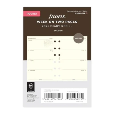 Afbeelding van Pocket Week on two Cotton Cream 5 talen 2025