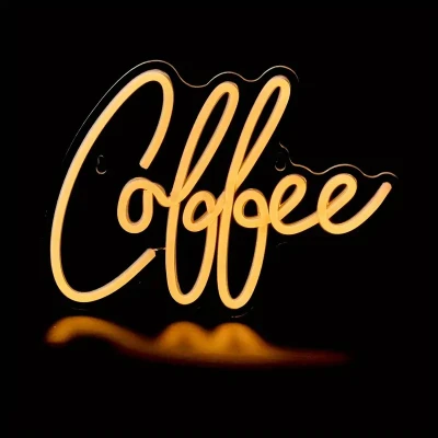 Afbeelding van LED Neon Wandlamp &quot;Cofffee&quot;, Op USB, 44x30x2cm, Warm Wit