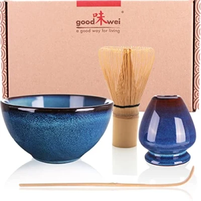 Afbeelding van Goodwei Premium matcha Theeset ceremoniekom, garde en standaard (Safaia, 80)