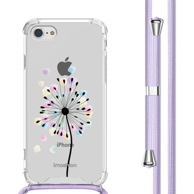 Afbeelding van imoshion Hoesje Geschikt voor iPhone SE (2022) / (2020) 8 7 Design met Koord Sandstone Dandelion