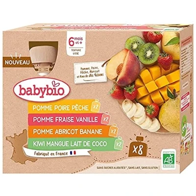Afbeelding van Babybio Drinkfles, multiparfum, fruit, biologisch, 6 maanden, 8 x 90 g