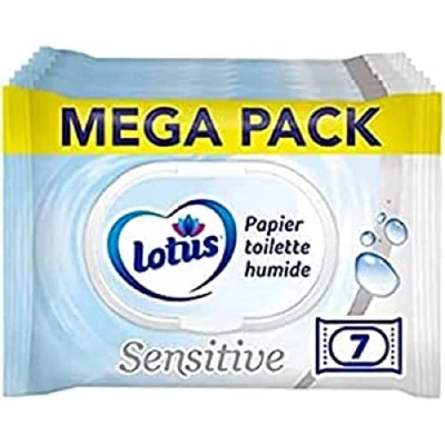 Image de Lotus Papier Toilette Humide Sensitive Sans colorant, ni parfum Fibres FSC 100% d’origine naturelle 294 feuilles 42 unités (Lot de 7)