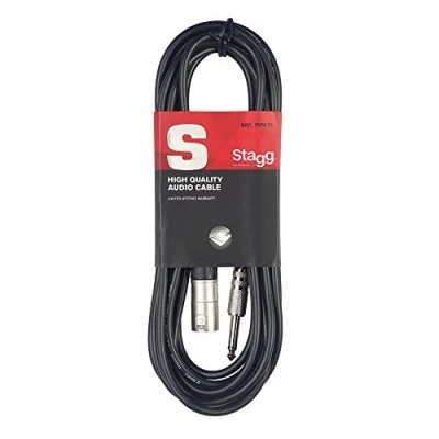 Image de Stagg SAC3PXM DL Câble d&#039;instrument Deluxe XLR mâle à Jack 3m Noir
