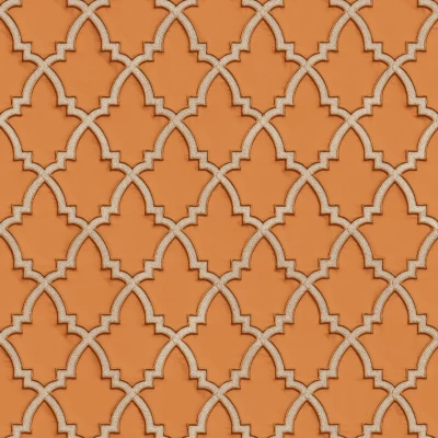 Afbeelding van Dutch Wallcoverings Wallstitch Moroccan trellis orange
