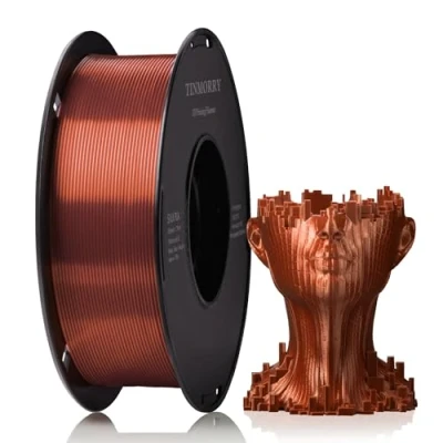 Afbeelding van Silk PLA filament 1,75 mm, TINMORRY voor 3D printers, 1 kg spoel, koper