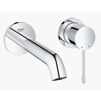 Afbeelding van Grohe Essence New m size afdekset 2 gats wandwastafelkraan uitlaat 183 Chroom