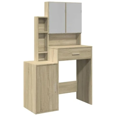 Afbeelding van vidaXL Kaptafel met kast, Sonoma eiken, 80 x 35 132 cm