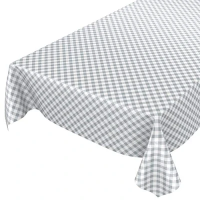 Afbeelding van Afwasbaar tafelzeil, geruit, grijs, 100 x 140 cm