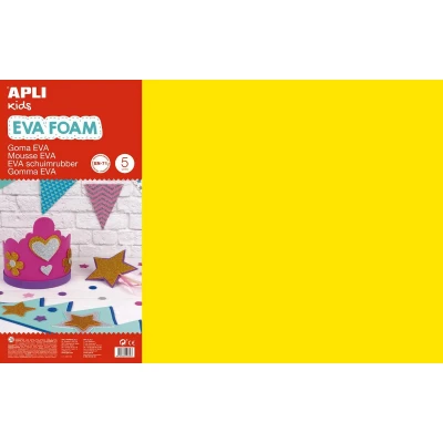 Afbeelding van Apli Kids EVA Foam vellen 60 x 40 cm Geel 5 vel