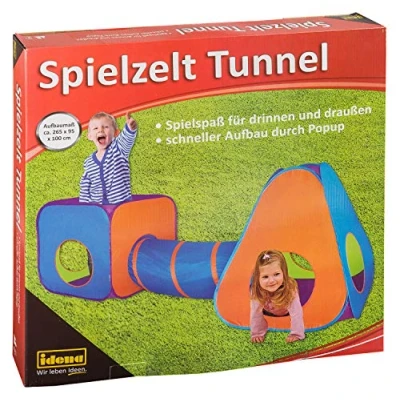 Afbeelding van Idena 40118 Speeltent met tunnel voor kinderen binnen en buiten, ca. 265 x 95 100 cm