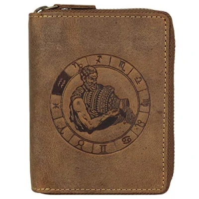 Afbeelding van Greenburry Vintage Sternzeichen Portemonnee, Heren, Maat: One Size, Wassermann