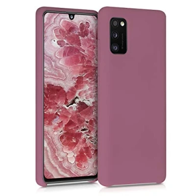 Afbeelding van kwmobile telefoonhoesje geschikt voor Samsung Galaxy A41 Hoesje met siliconen coating Smartphone case in donkerroze