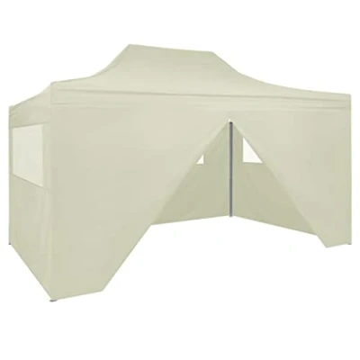 Afbeelding van Partytent met 4 zijwanden inklapbaar 3x4 m staal crème