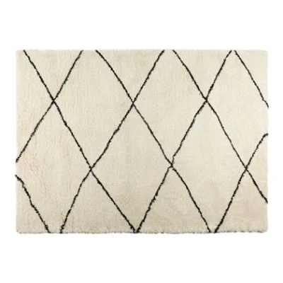 Afbeelding van berber vloerkleed hoogpolig wit/zwart scandinavisch nea Polypropyleen 200 x 290 cm (L)