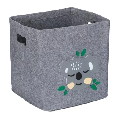 Afbeelding van Relaxdays opbergmand kinderkamer vilten opberger met handgrepen dierenprint grijs koala