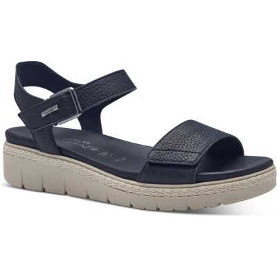 Afbeelding van Tamaris Relax Sandalen met plateauzool, Dames, Maat: 37, Navy Leer
