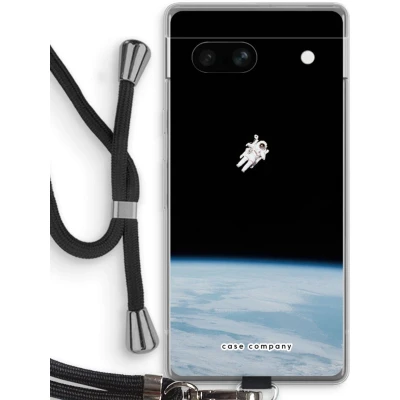 Afbeelding van Case Company® hoesje met Koord geschikt voor Google Pixel 7A Alone in Space Telefoonhoesje Zwart Bescherming aan alle Kanten en Over de Schermrand
