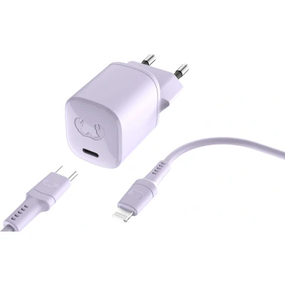 Afbeelding van Fresh N Rebel Mini Netadapter Usb c Pd 20 W Met Apple Lightning Kabel Dream Lilac (2wcl20dl)