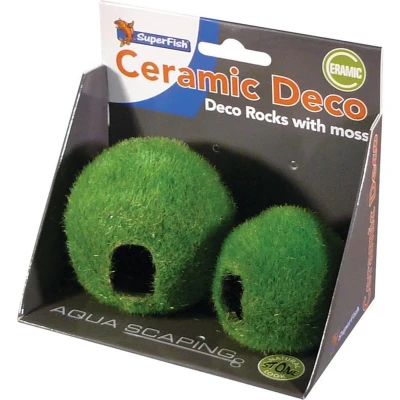 Afbeelding van Superfish Decor Home Bol Met Mos Aquarium Ornament Bruin Groen 2 stuks