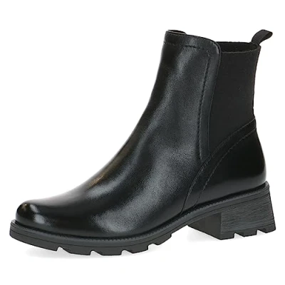 Afbeelding van Caprice Korte laarzen, Dames, Maat: 38, Black nappa Leer en textiel