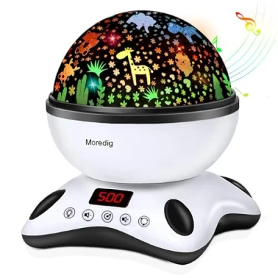 Afbeelding van Moredig Projector met sterrenhemel, nachtlamp, muziek, 12 liedjes, 8 verschillende lichtmodi, zwart en wit