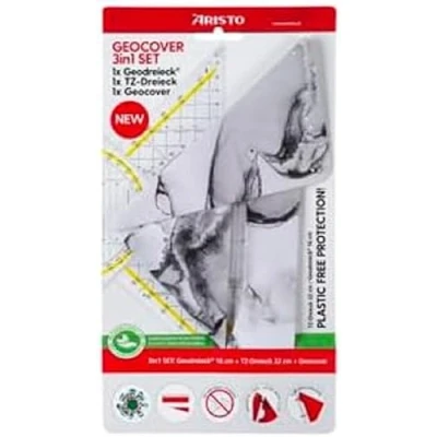 Afbeelding van Aristo geocoverset 3in1 White&amp;Grey geocover, geodriehoek en tekendriehoek AR 18104B